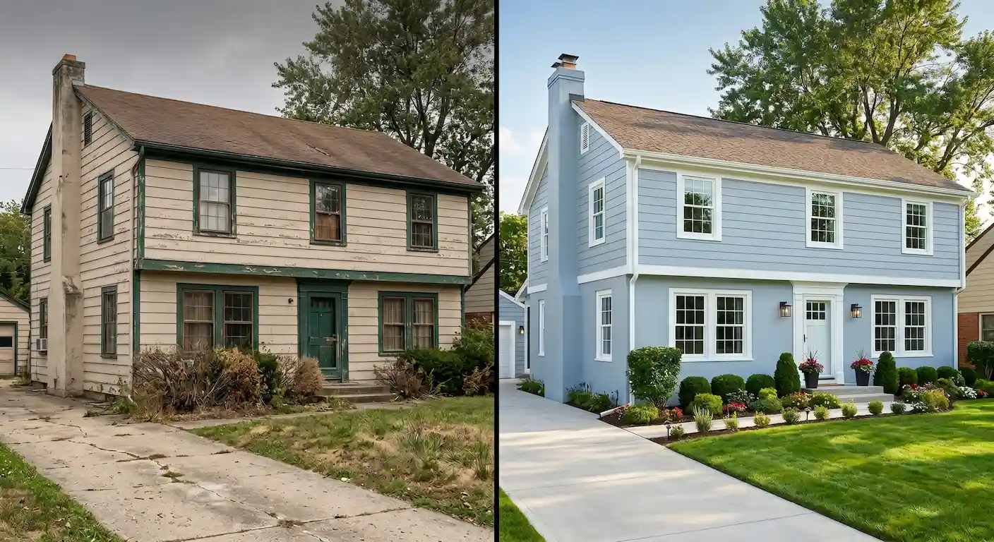 Interior repaint project in a home living space