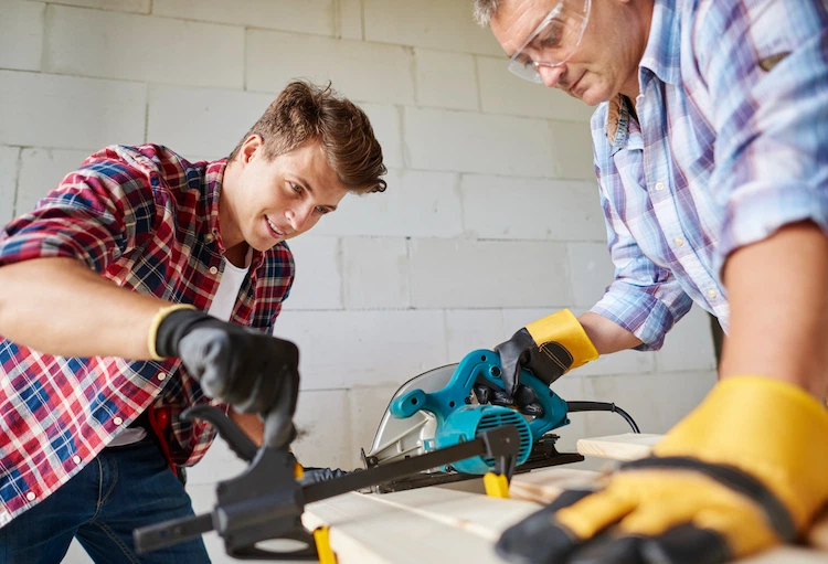 Home repair scene with maintenance tools and a tidy room